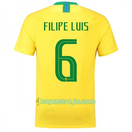 Billiga Fotbollströjor Brasilien Filipe Luis 6 VM 2018 Hemma tröja